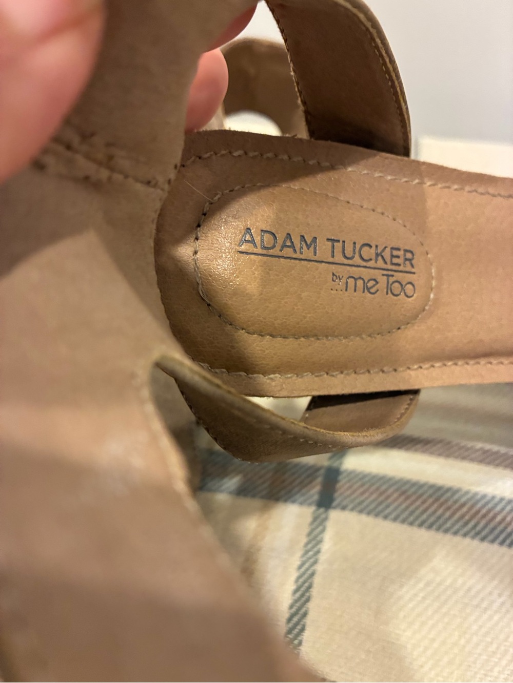 Adam Tucker Taupe Suede Ankle-Strap Sandals - Picture 2 of 7